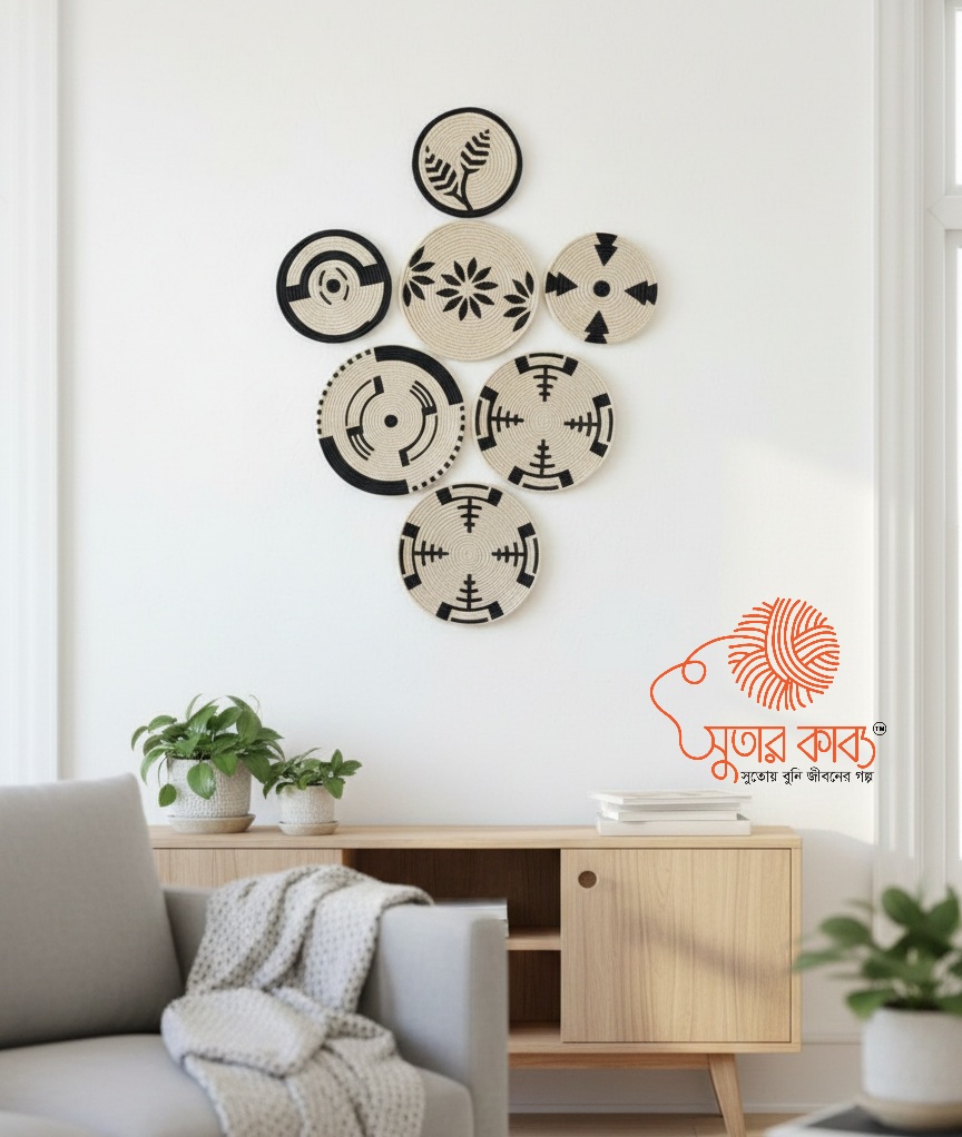 Sutar Kabbo Hand-Printed Jute Wall Decor