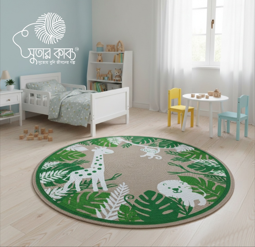Sutar Kabbo Hand-Printed Kids Rug