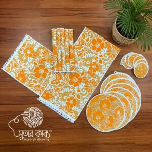 Sunshine Orange Handmade Table Runner Set